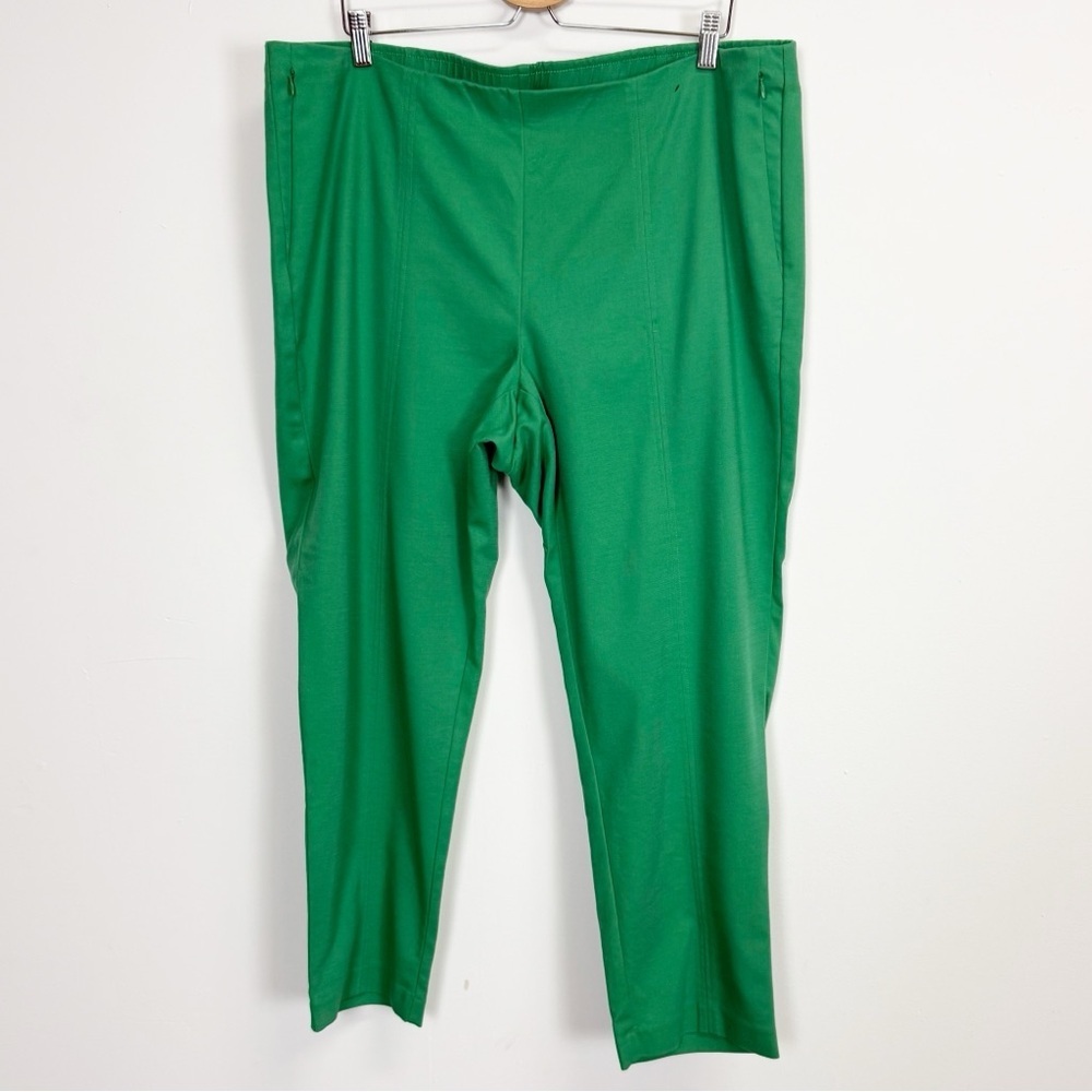 J Jill Essential Cotton Stretch Pants Womens 18 Fern Green Slim Ankle NWT